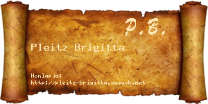 Pleitz Brigitta névjegykártya